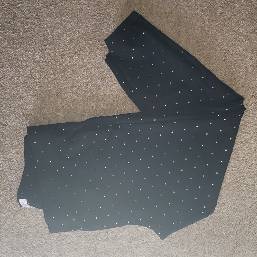 2x black leggings with gold dots